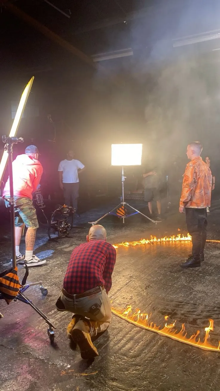 Tournage avec effets pyrotechniques